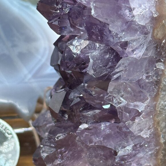 Amethyst Cluster Mini Cut Base Tower Deep Purple Shards Rainbow - Picture 3 of 9